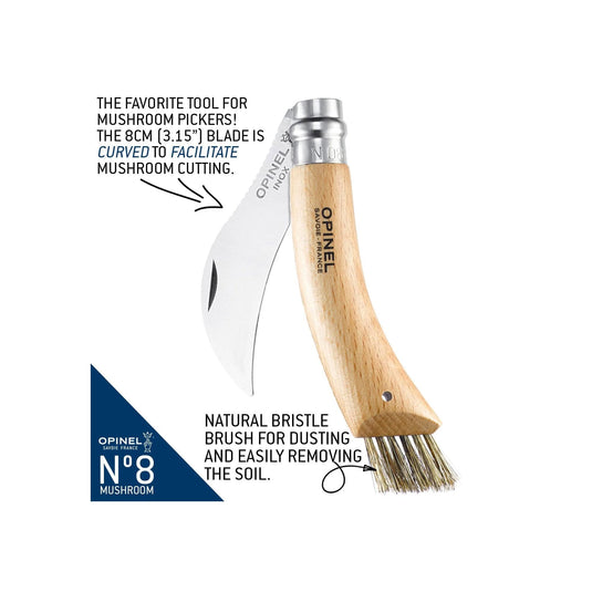 Opinel No.08 Stainless Steel Mushroom Knife