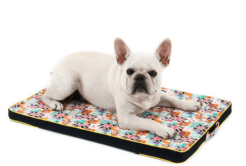 Load image into Gallery viewer, Luxury Printed Canvas Dog Bed - Thick And Comfortable Pet Mattress by Dog Hugs Cat
