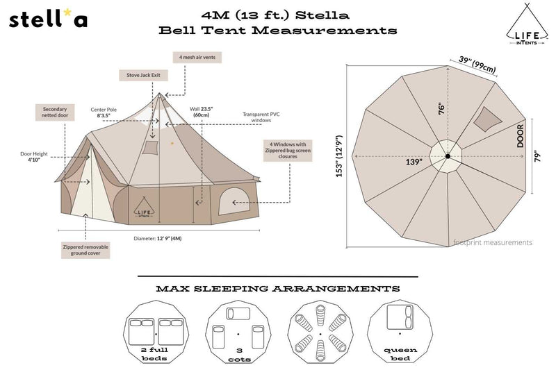 Load image into Gallery viewer, Life inTents 13&#39; (4M) Stella™ Stargazing Canvas Tent
