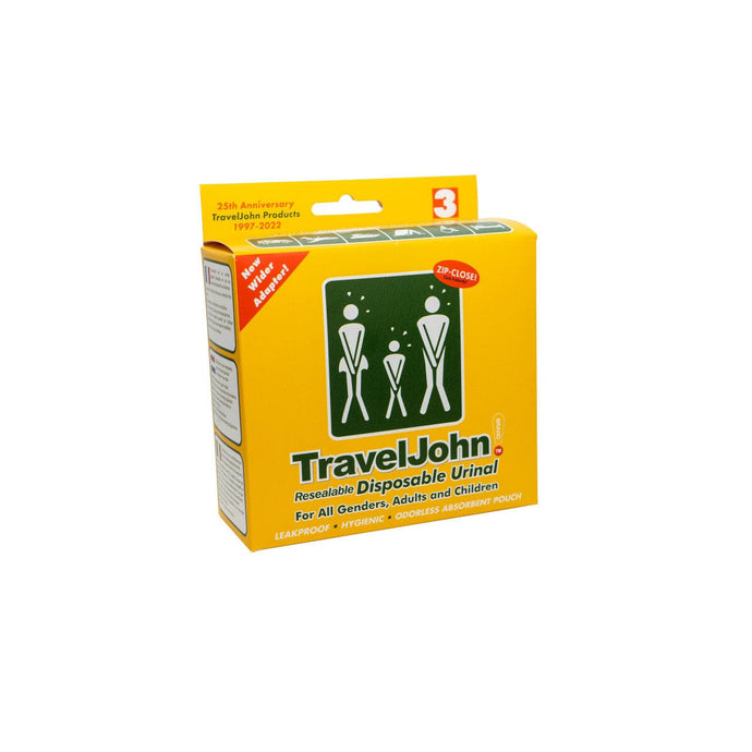 TravelJohn Resealable Disposable Urinal - 3 Pack