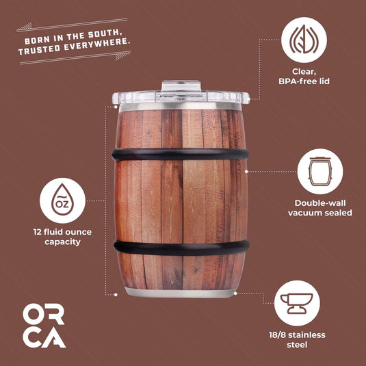 ORCA Barrel™ 12oz Oak Wood Grain