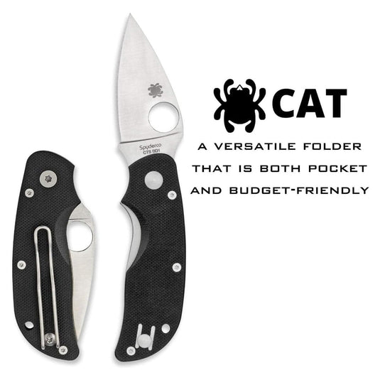 Spyderco Cat Black G-10 Plain Edge