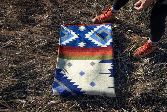 Andean Alpaca Wool Blanket - Ocean Breeze by Alpaca Threadz