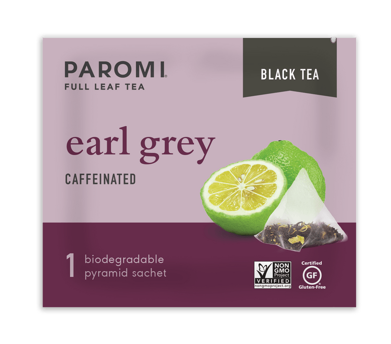 Load image into Gallery viewer, Organic Earl Grey Black Tea, Full Leaf, in Pyramid Tea Bags by Paromi Tea
