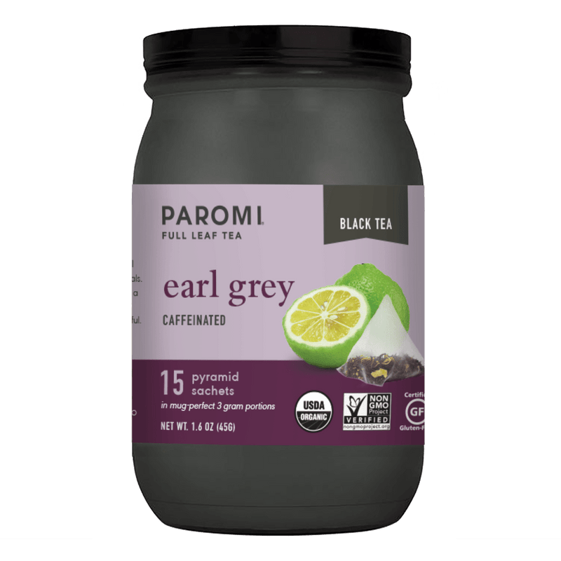 Load image into Gallery viewer, Organic Earl Grey Black Tea, Full Leaf, in Pyramid Tea Bags by Paromi Tea
