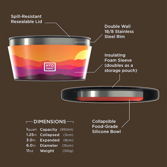 Collapsible Insulated Bowl | 1-Quart by HYDAWAY