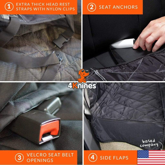 Dog Rear Seat Cover with Hammock by 4Knines®