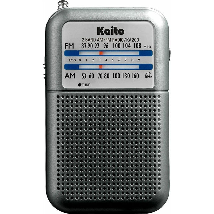 Kaito KA200 Pocket AM/FM Radio Receiver Sliver