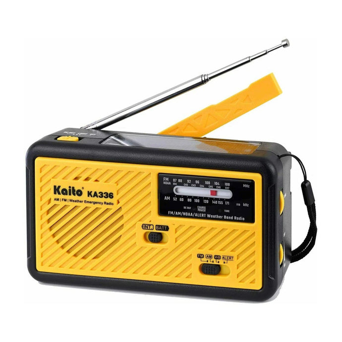 Kaito KA336 Emergency AM FM NOAA Weather Alert Radio with Solar and Crank