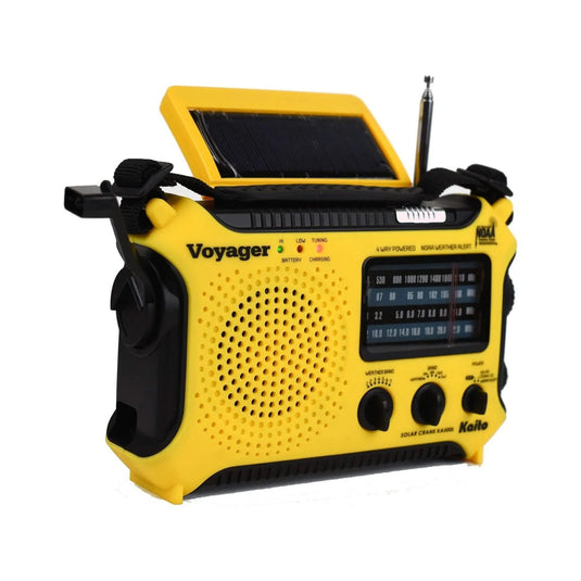 Kaito KA500L 4-Way Powered Emergency AM/FM/SW NOAA Weather Alert Radio with Solar Dynamo Crank Flashlight - Yellow