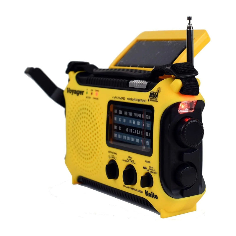 Load image into Gallery viewer, Kaito KA500L 4-Way Powered Emergency AM/FM/SW NOAA Weather Alert Radio with Solar Dynamo Crank Flashlight - Yellow
