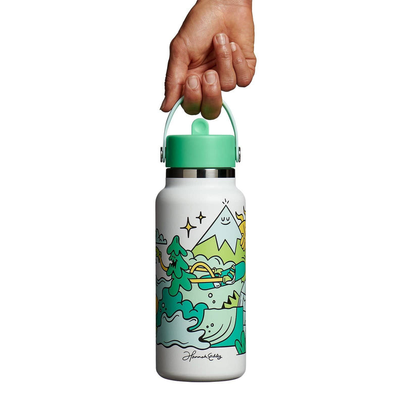 Load image into Gallery viewer, Hydro Flask 32 oz Wide Flex Straw Cap Usss X Hannah Eddy Spearmint Limited Edition
