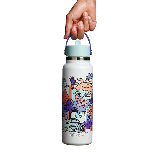 Hydro Flask 40 oz Wide Flex Straw Cap Usss X Hannah Eddy Glacier Limited Edition