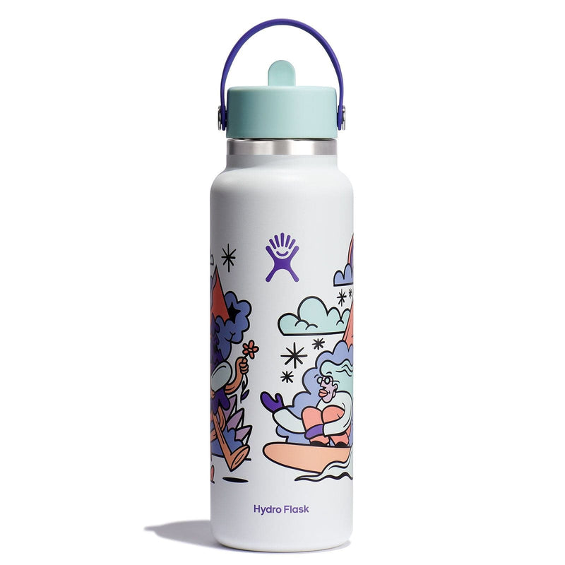 Load image into Gallery viewer, Hydro Flask 40 oz Wide Flex Straw Cap Usss X Hannah Eddy Glacier Limited Edition
