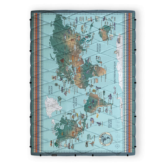 Nomadix Puffer Blanket: World Map