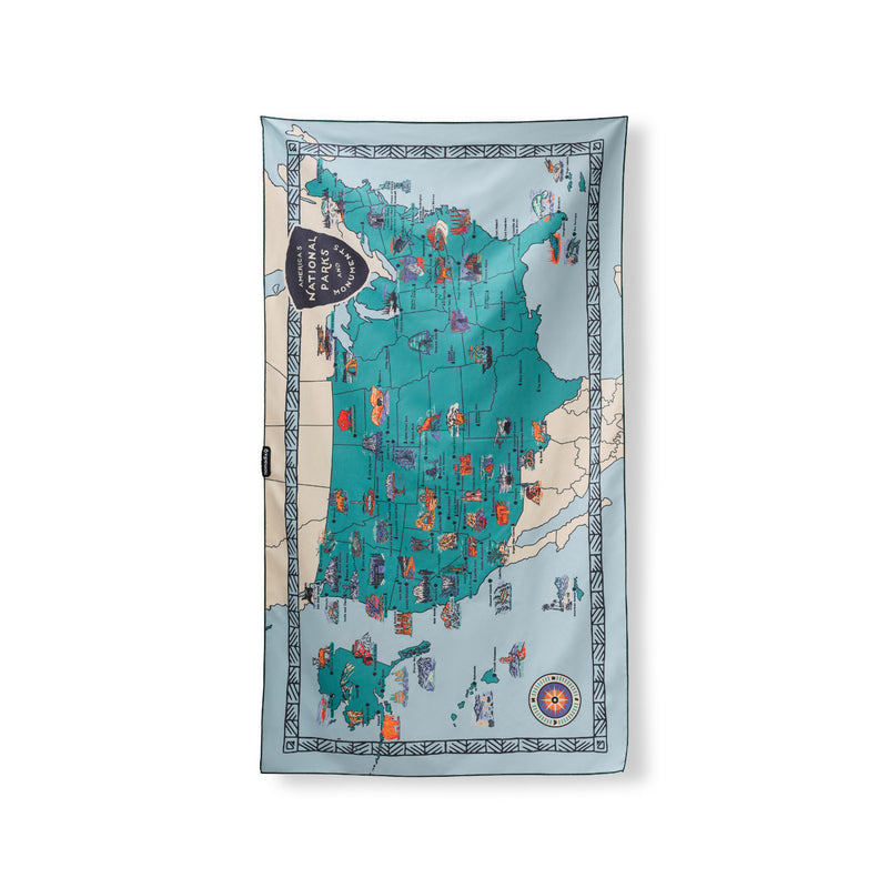 Load image into Gallery viewer, Nomadix Ultralight Towel: National Parks and Monuments Map
