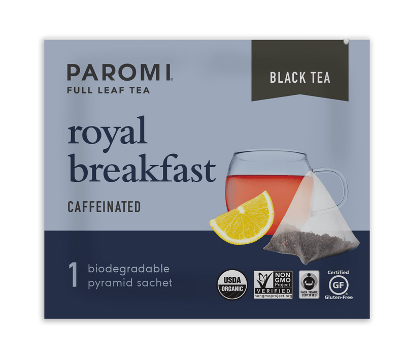 Load image into Gallery viewer, Organic Royal Breakfast Black Tea, Full Leaf, in Pyramid Tea Bags by Paromi Tea
