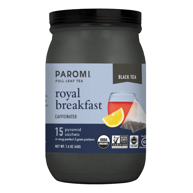 Load image into Gallery viewer, Organic Royal Breakfast Black Tea, Full Leaf, in Pyramid Tea Bags by Paromi Tea
