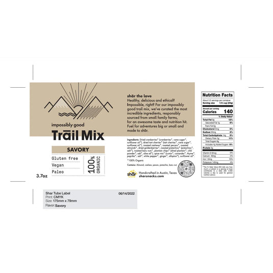 Shar Savory 3.7oz Tube TrailMix