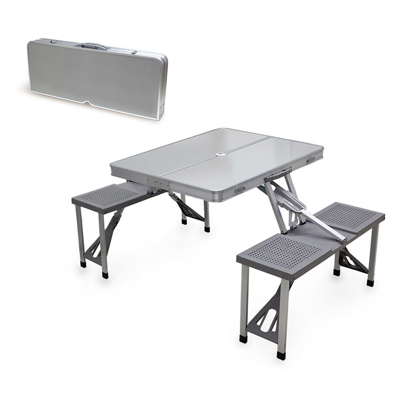 Load image into Gallery viewer, Aluminum Portable Picnic Table with Seats by Picnic Time Family of Brands
