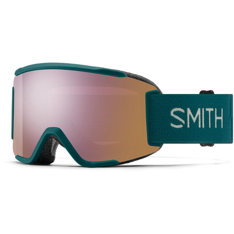 Load image into Gallery viewer, Smith Squad S  Malachite/ChromaPop Everyday Rose Gold Mirror/Clear Snow Goggles
