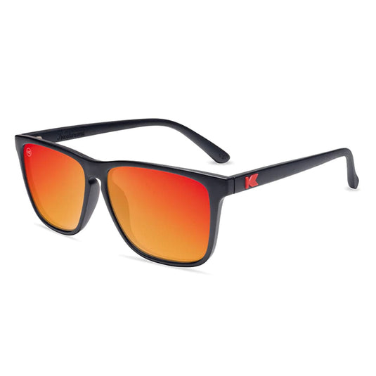 Knockaround Fast Lanes Sunglasses - Matte Black / Red Sunset