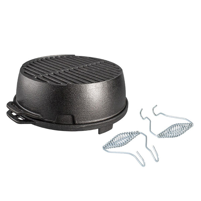 Lodge Cast Iron 12 Inch Cast Iron Portable Round Grill