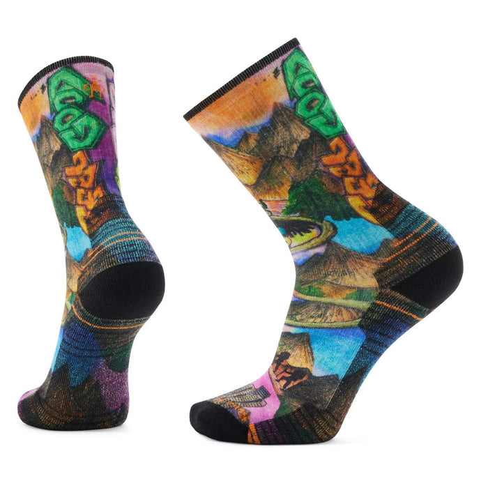 Smartwool Men's Hike Light Cushion Mountain Maze Print Crew Socks