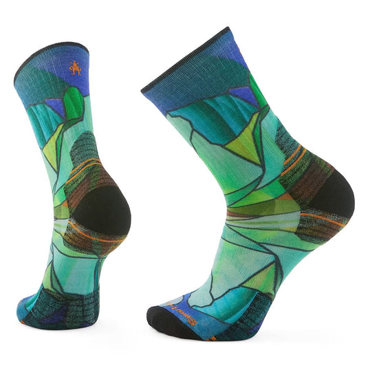 Smartwool Hike Targeted Cushion Mirror Mountain Print Crew Socks