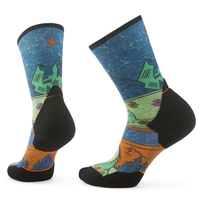 Smartwool Women's Trail Run Targeted Cushion Mountain Print Crew Socks