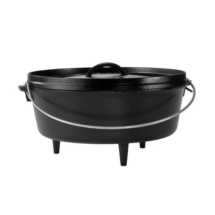 Lodge Cast Iron 12 Inch / 6 Quart Cast Iron Camp Dutch Oven