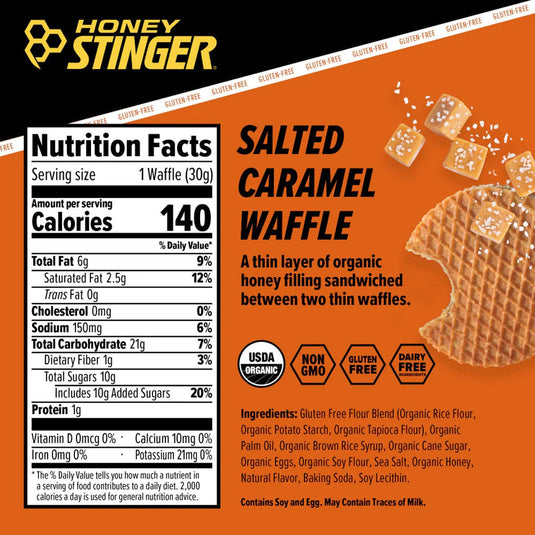 Honey Stinger Gluten Free Salted Caramel Waffle