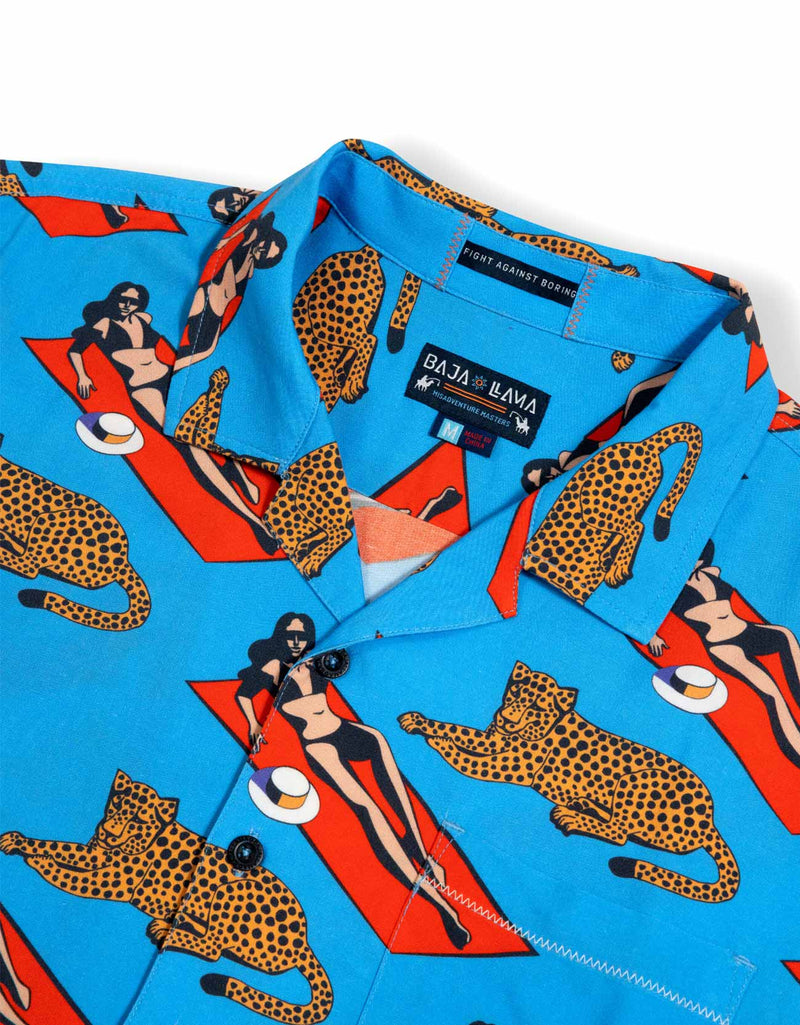 Load image into Gallery viewer, PURRFECT WOMAN - BLUE NIGHTHAWK™ BUTTON UP by Bajallama
