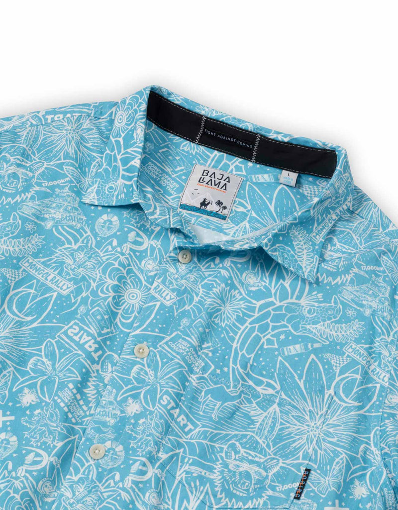 Load image into Gallery viewer, MONGOL RALLY BLUE - 7-SEAS™ BUTTON UP by Bajallama
