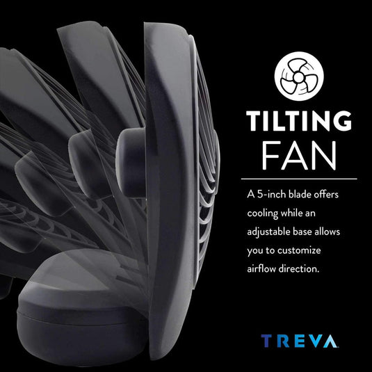 Treva 5 Inch Battery Powered Desk Fan