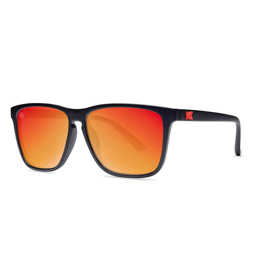 Knockaround Fast Lanes Sunglasses - Matte Black / Red Sunset