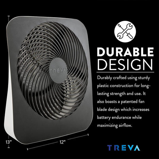 Treva 10 Inch Battery & Electric Powered Fin Fan