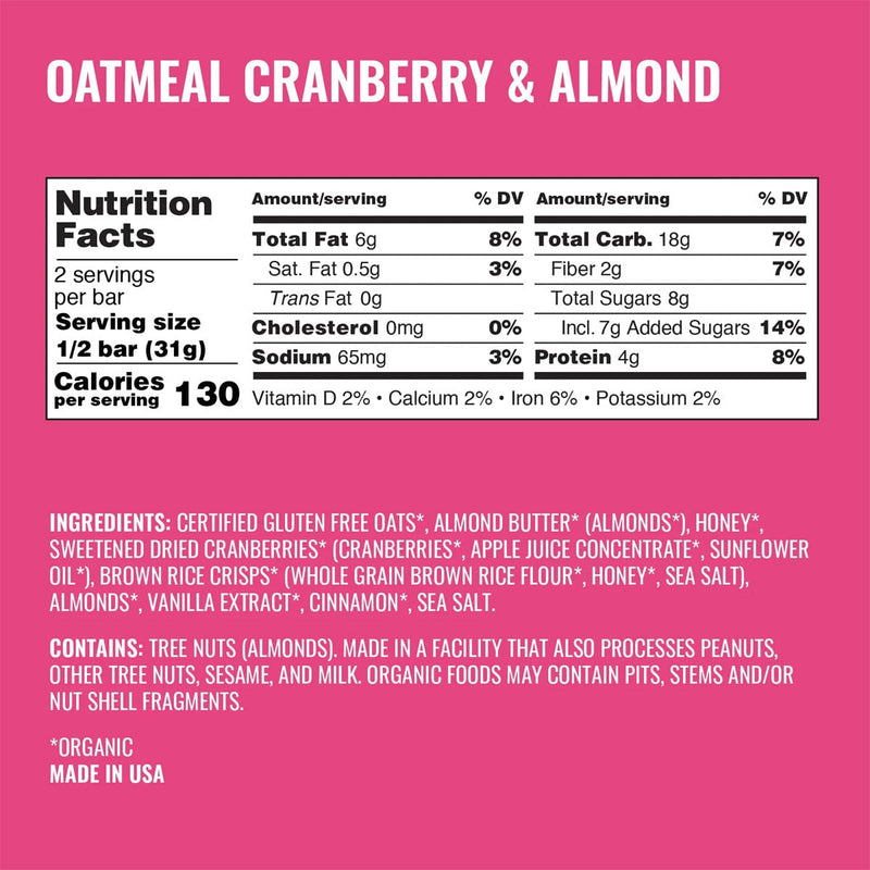 Load image into Gallery viewer, Kate&#39;s Oatmeal Cranberry &amp; Almond Bar
