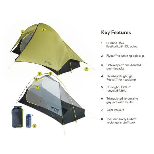 Nemo Equipment Hornet OSMO 1 Person Ultralight Backpacking Tent