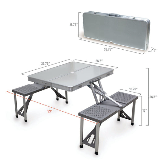 Aluminum Portable Picnic Table with Seats by Picnic Time Family of Brands