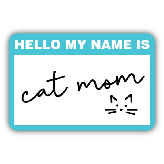 Cat Mom Nametag Sticker