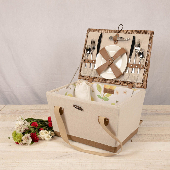 Lemongrove Picnic Basket for 2 - Bees & Lemons by Picnic Time Family of Brands