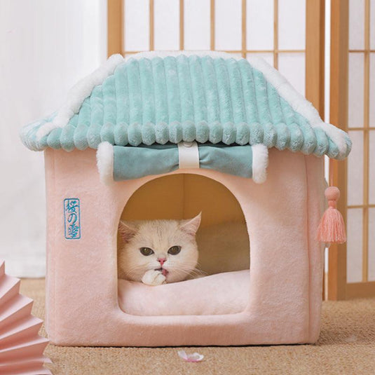 Cozy Retreat Cat House - The Ultimate Enclosed Cat Villa by Dog Hugs Cat