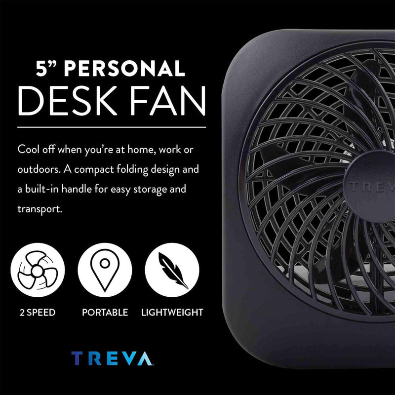 Load image into Gallery viewer, Treva 5 Inch Battery Powered Desk Fan
