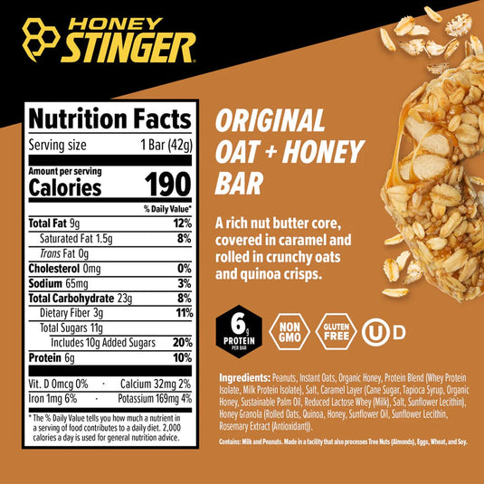 Honey Stinger Honey + Oats Original Bar