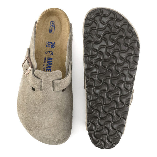 Birkenstock Boston Soft Footbed Narrow Taupe Suede