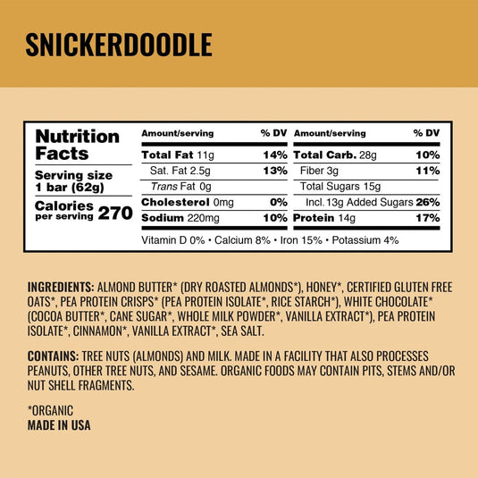 Kate's Snickerdoodle 14g Protein Bars