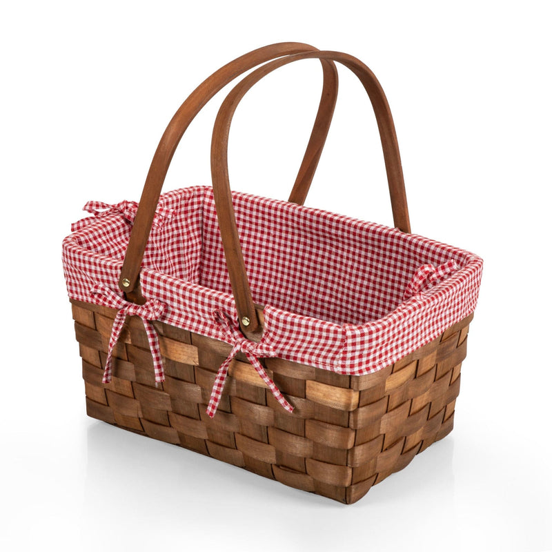 Load image into Gallery viewer, Kansas Handwoven Wood Picnic Basket by Picnic Time Family of Brands
