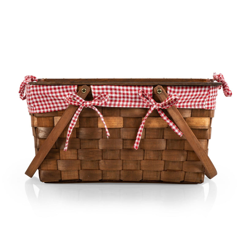 Load image into Gallery viewer, Kansas Handwoven Wood Picnic Basket by Picnic Time Family of Brands
