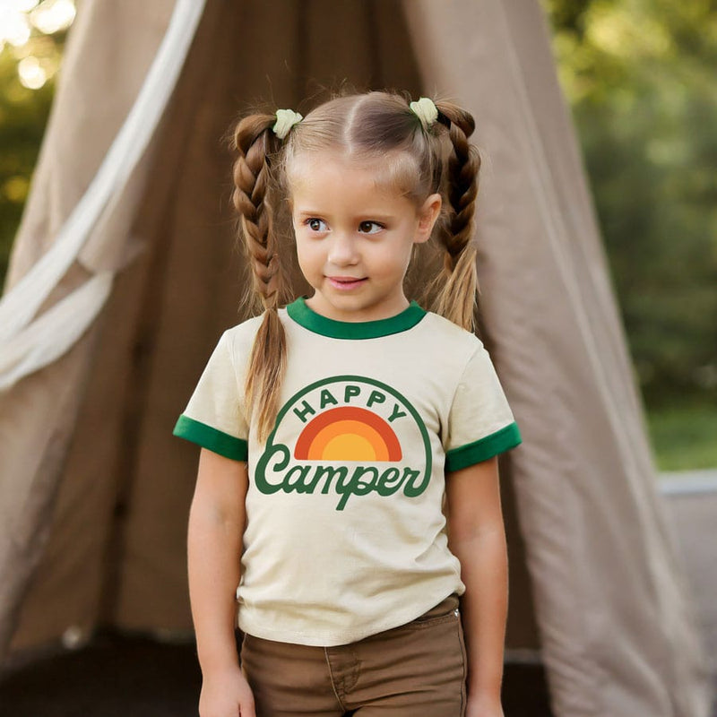 Load image into Gallery viewer, Happy Camper (Youth) | Vintage Ringer by RIVER ROAD CLOTHING CO.
